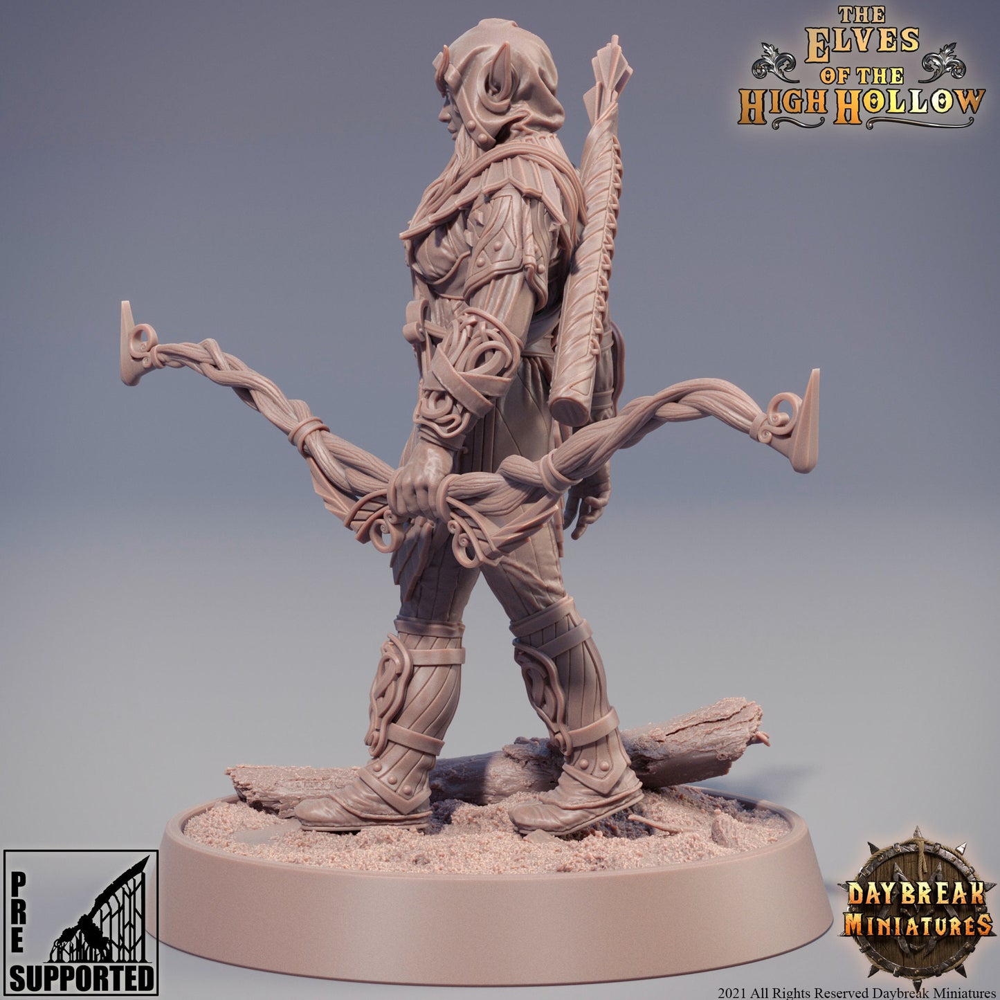 Figurine JDR Elfe archère Daybreak Miniatures impression 3D
