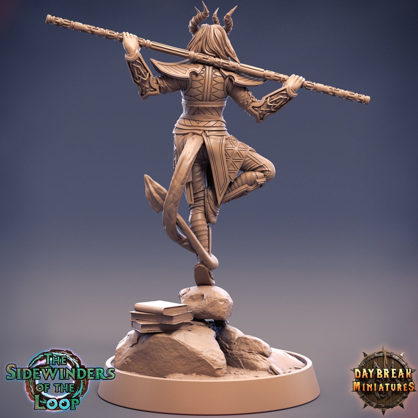 Figurine JDR Tieffeline Moine Daybreak Miniatures impression 3D