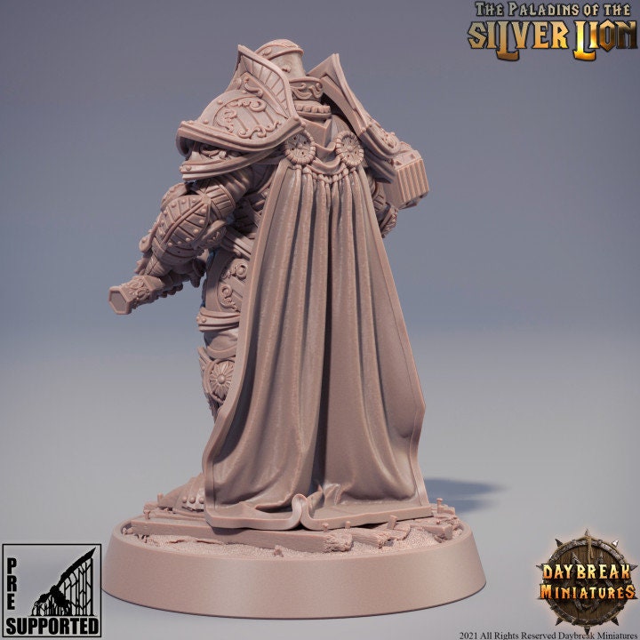 Figurine Jdr Paladin Chlodvig du Marteau Lourd Daybreak Miniatures impression 3D