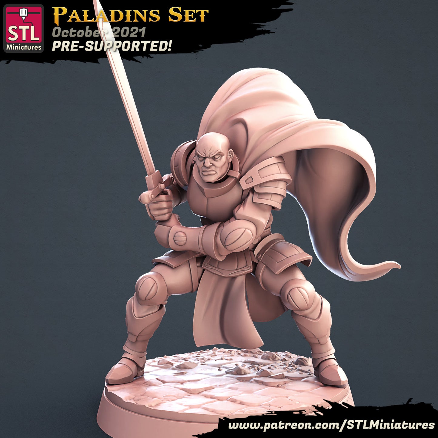 Figurine Paladin Homme JDR STL Miniatures