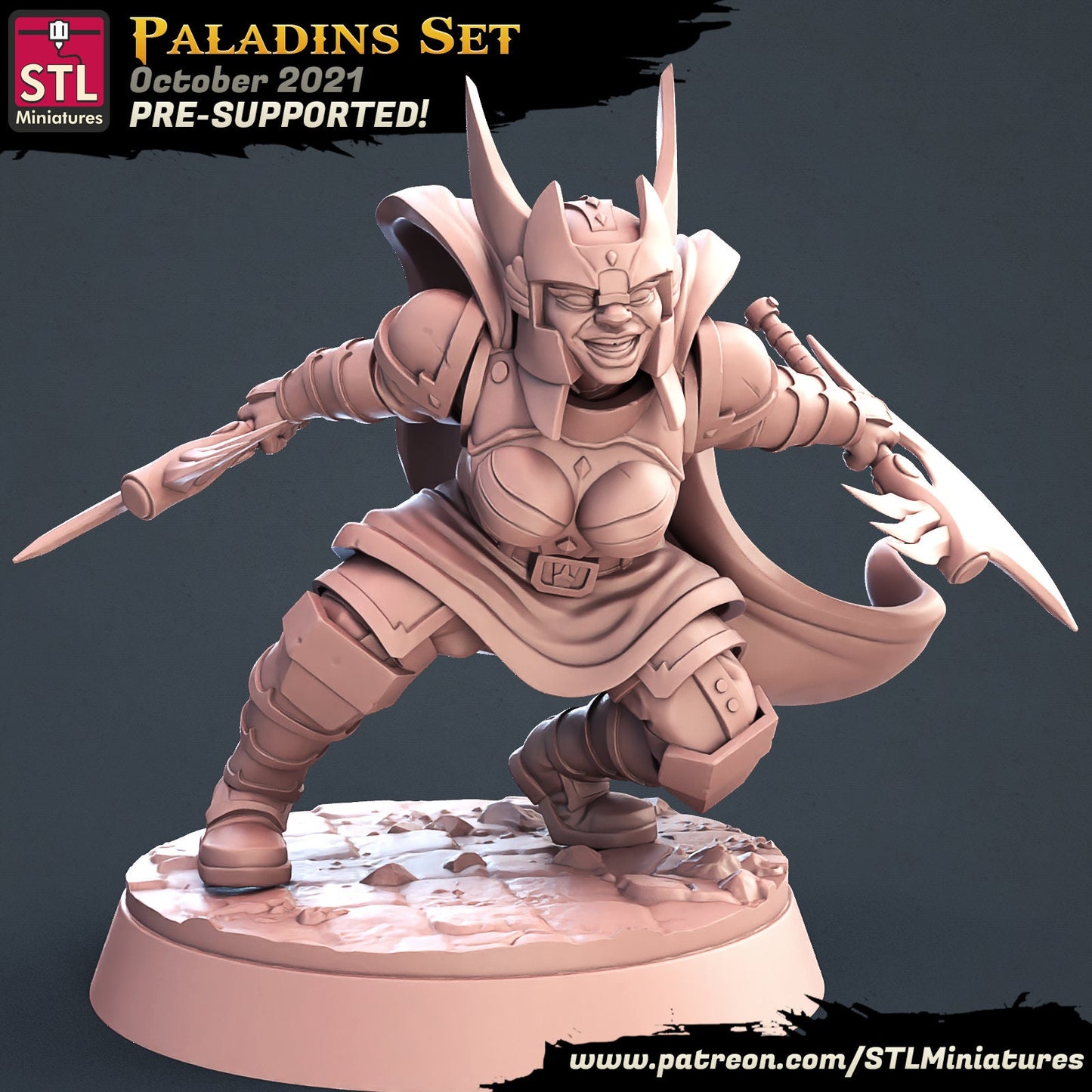 Figurine Paladin Naine JDR STL Miniatures
