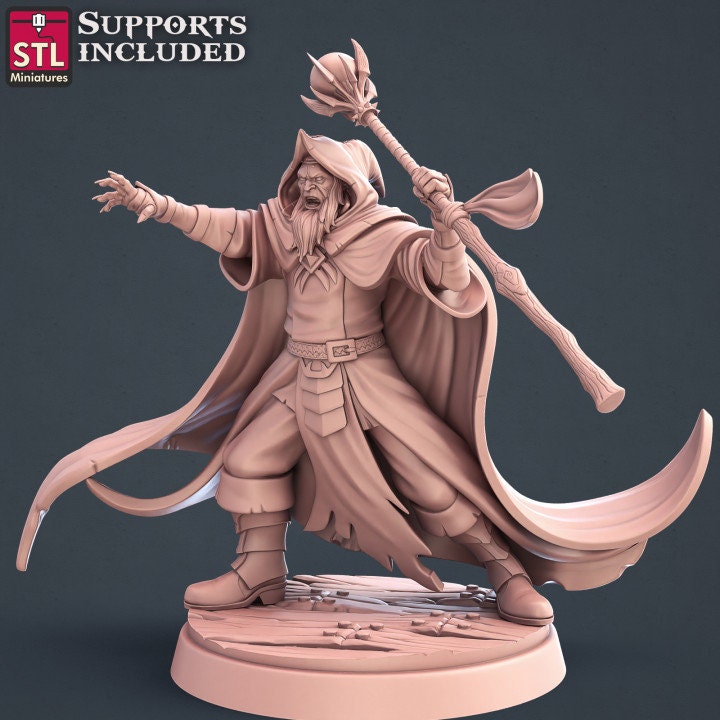 Figurine Mage noir JDR STL Miniatures