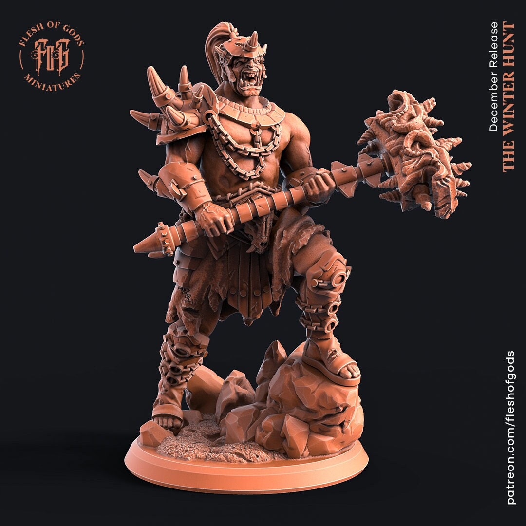 Figurine Demi-Orc Barbare Flesh of Gods