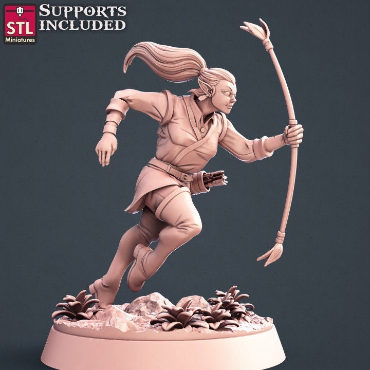 Figurine Elfe archère B STL Miniatures Impression 3D