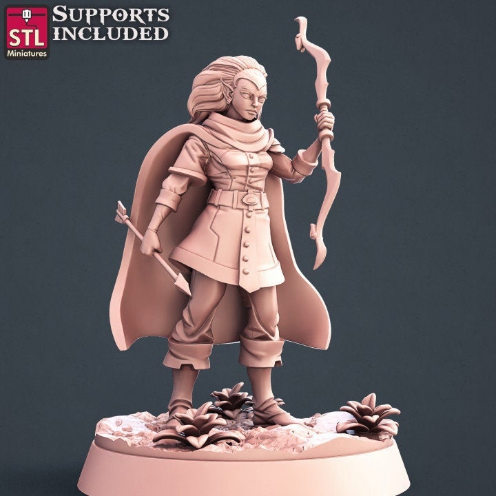 Figurine Elfe archère C STL Miniatures Impression 3D