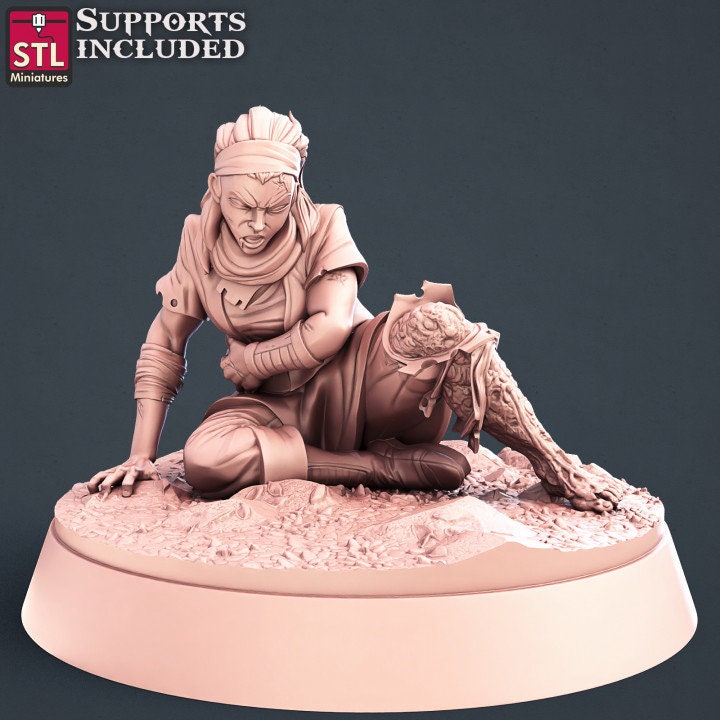 Figurine Villageois blessé B JDR STL Miniatures