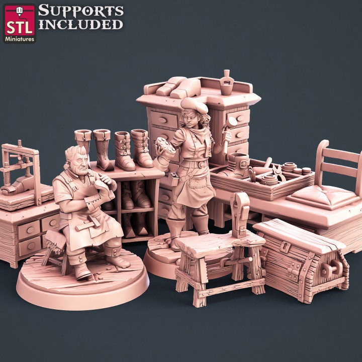 Figurine Cordonnier Set STL Miniatures Impression 3D