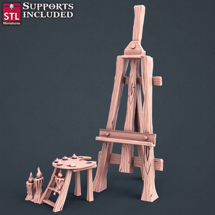 Figurine Peintre Set STL Miniatures Impression 3D