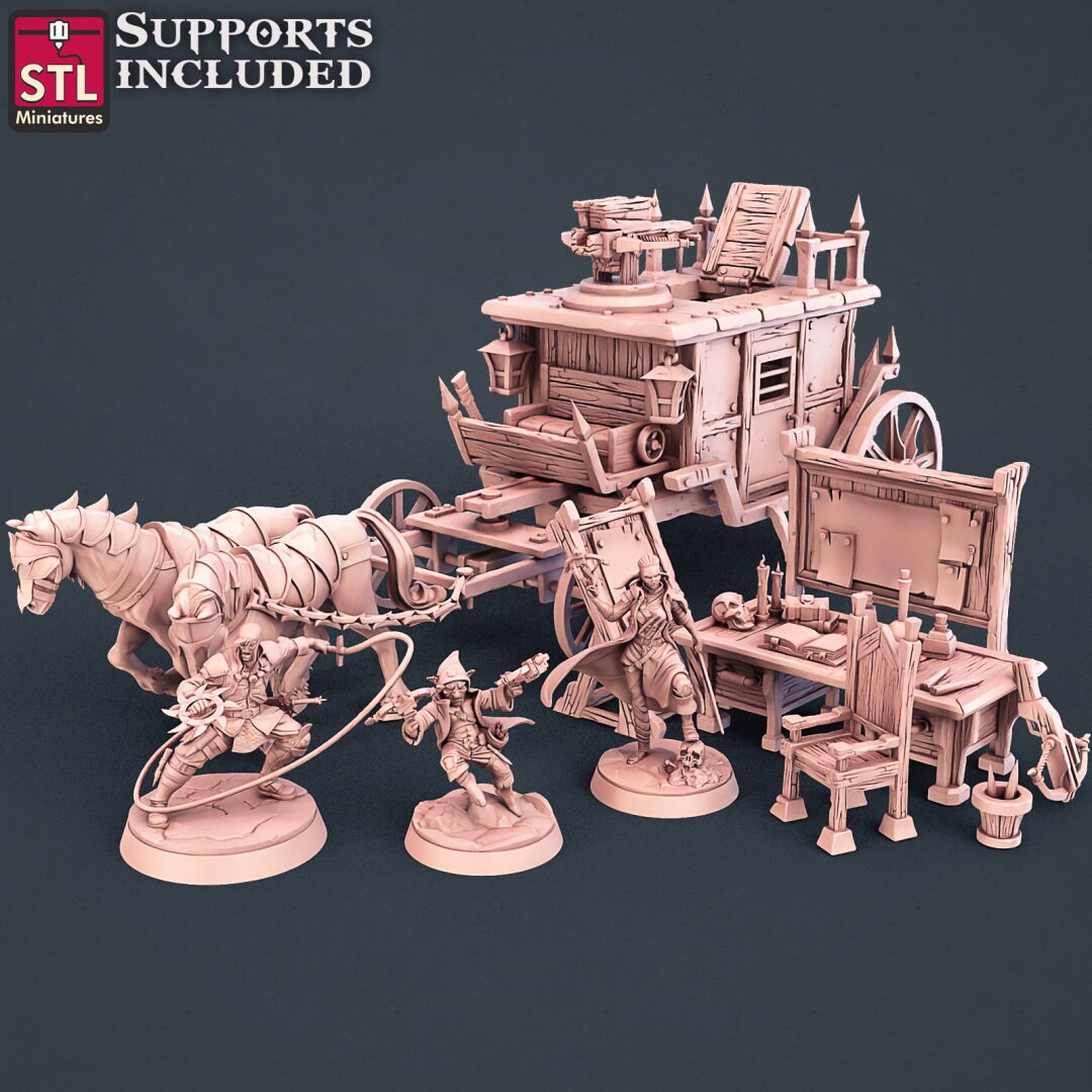 Figurine Wagon chasseur de vampire JDR STL Miniatures