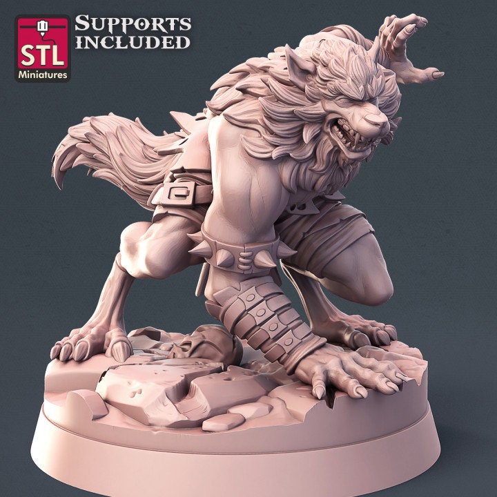 Figurine Loup Garou A Stl Miniatures Impression 3D