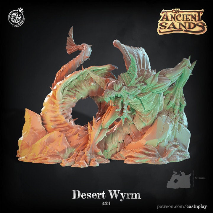 Figurin Wyrm du désert Cast N Play Impression 3D