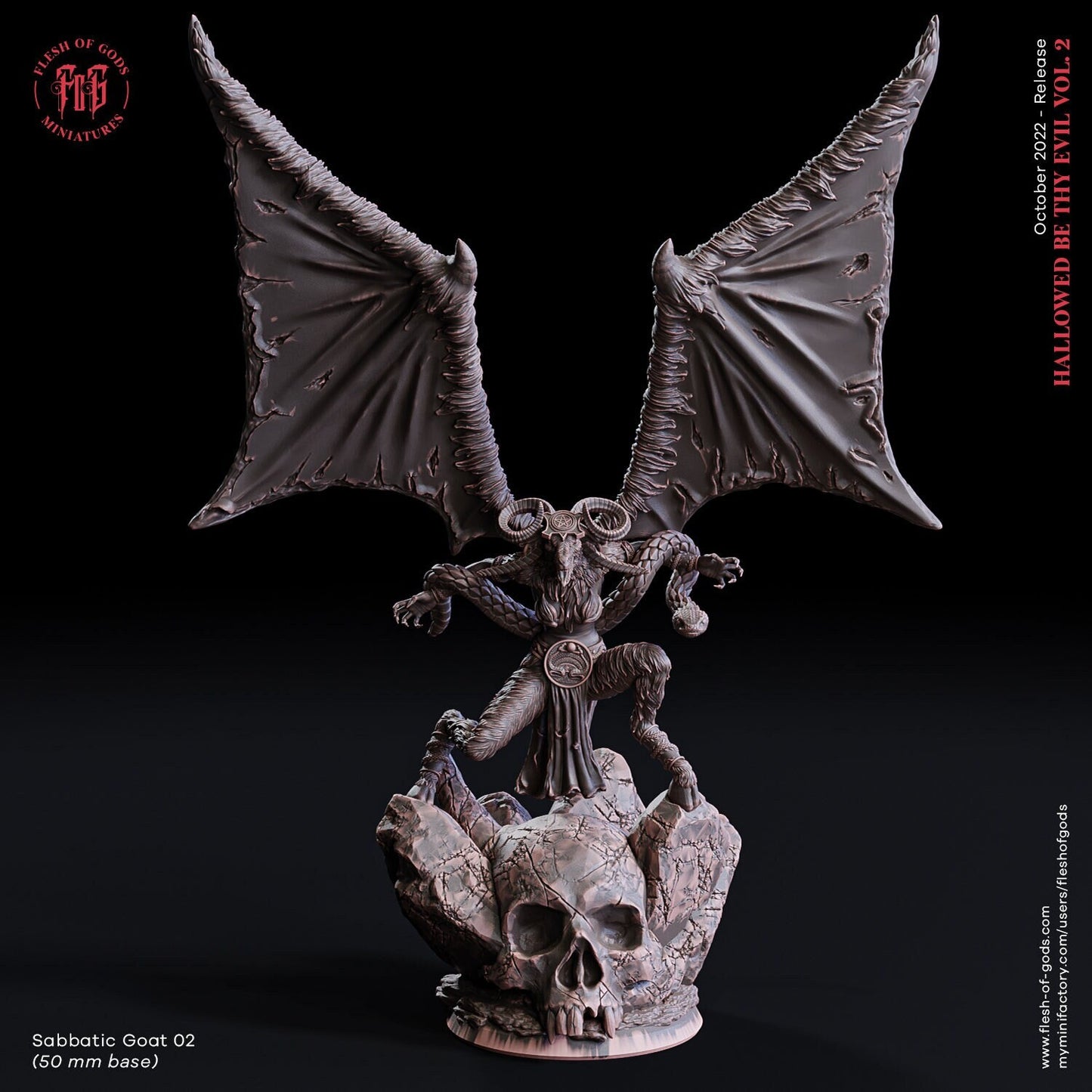Figurine JDR Chevre sabbatique / baphomet 02 Flesh of Gods Impression 3D