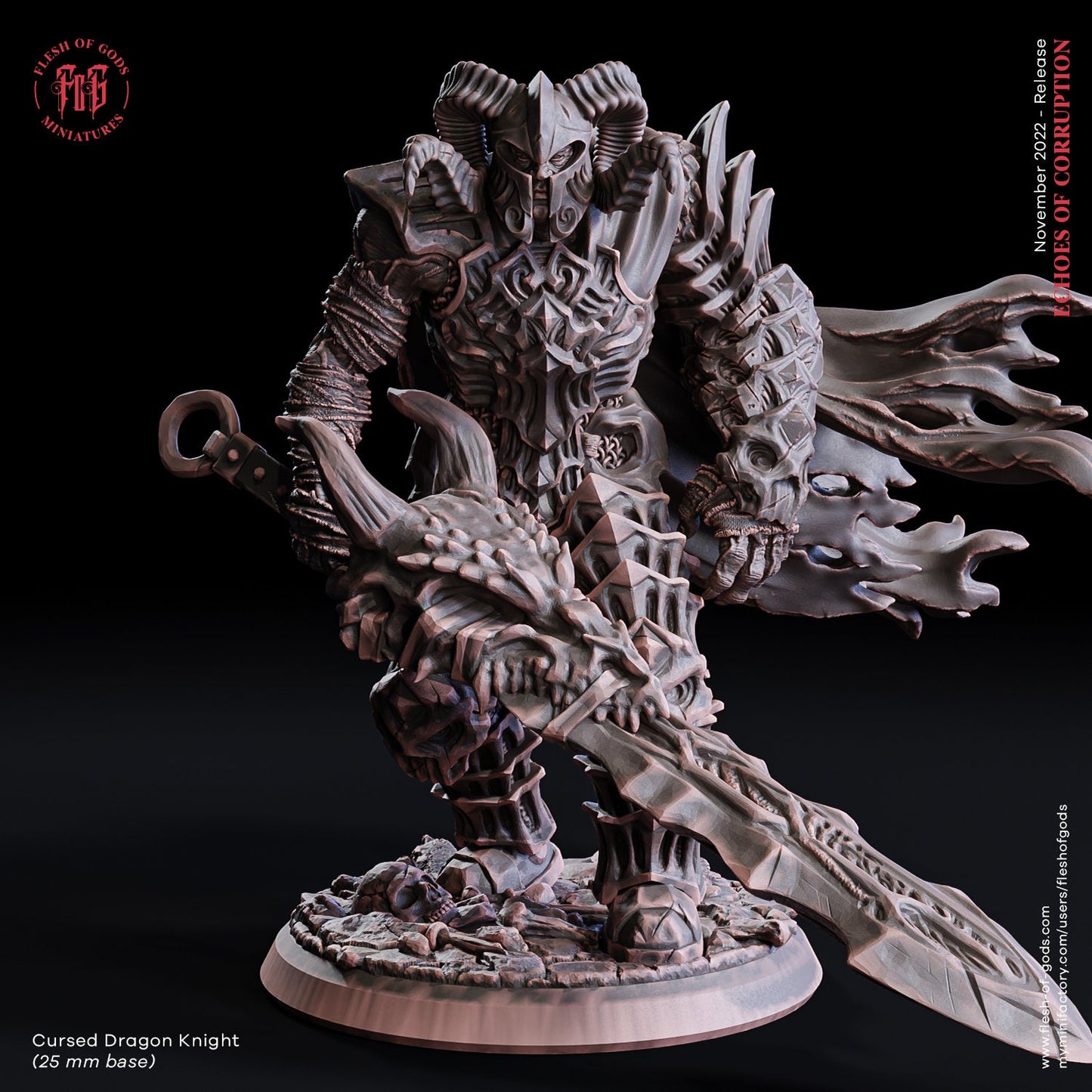 Figurine Chevalier Dragon Maudit Flesh Of Gods Impression 3D
