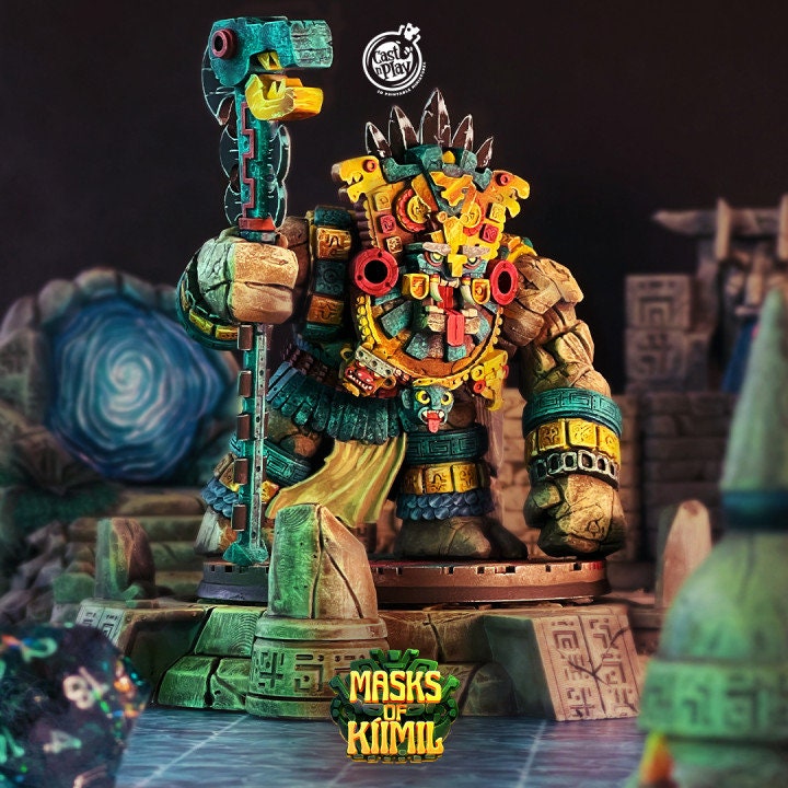 Figurine Golem de pierre Maya Cast N Play Impression 3D