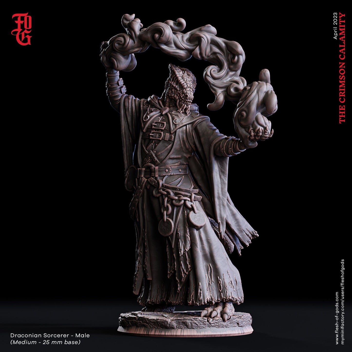 Figurine JDR Ensorceleur Drakeide Flesh of gods Impression 3D