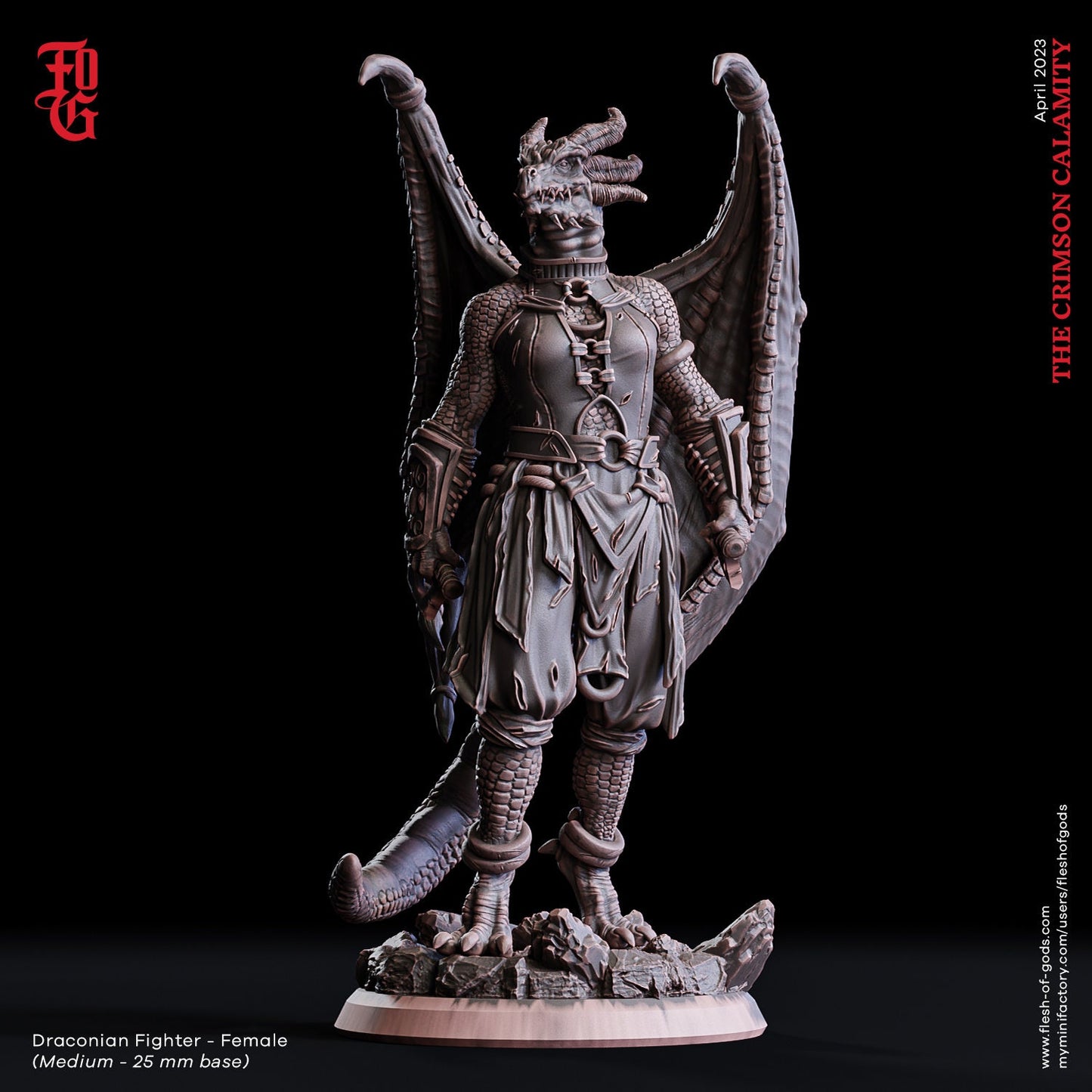 Figurine jdr Drakeide / Sangdragon enchainé Flesh Of Gods Impression 3D
