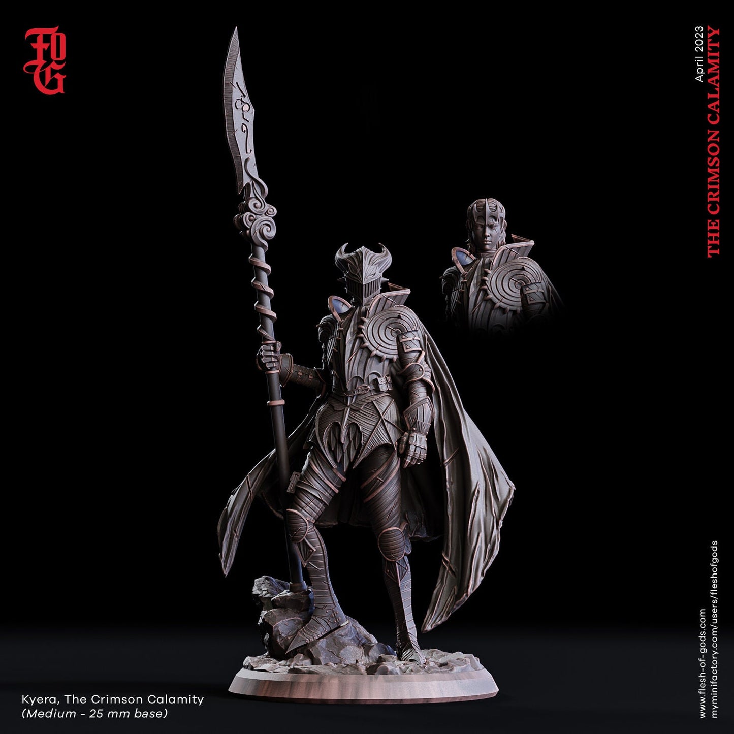 Figurine JDR Chevalier Lancier Flesh Of Gods Impression 3D