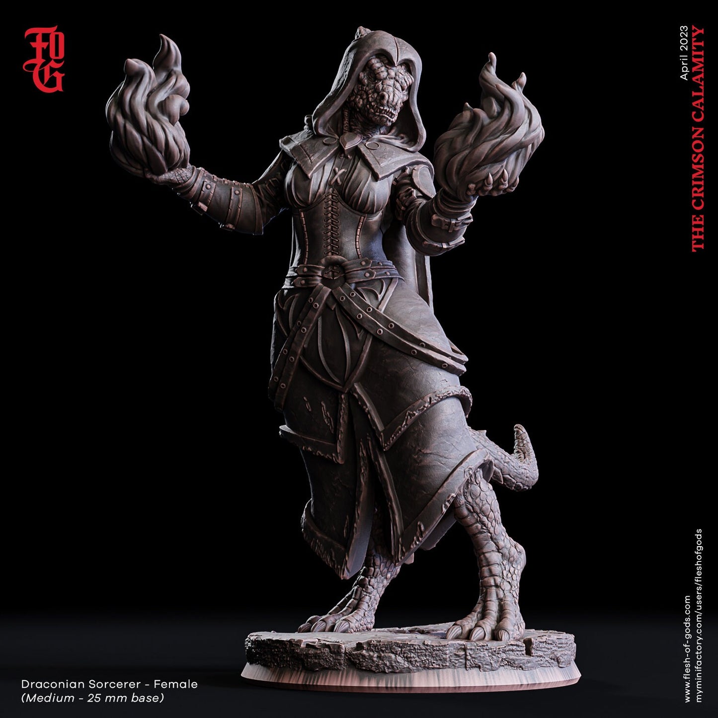 Figurine JDR Ensorceleuse Draconique Flesh Of Gods Impression 3D