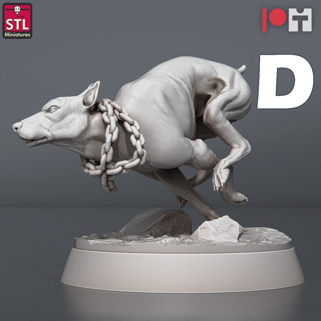 Figurine JDR Pack Chien STL Miniatures Impression 3D