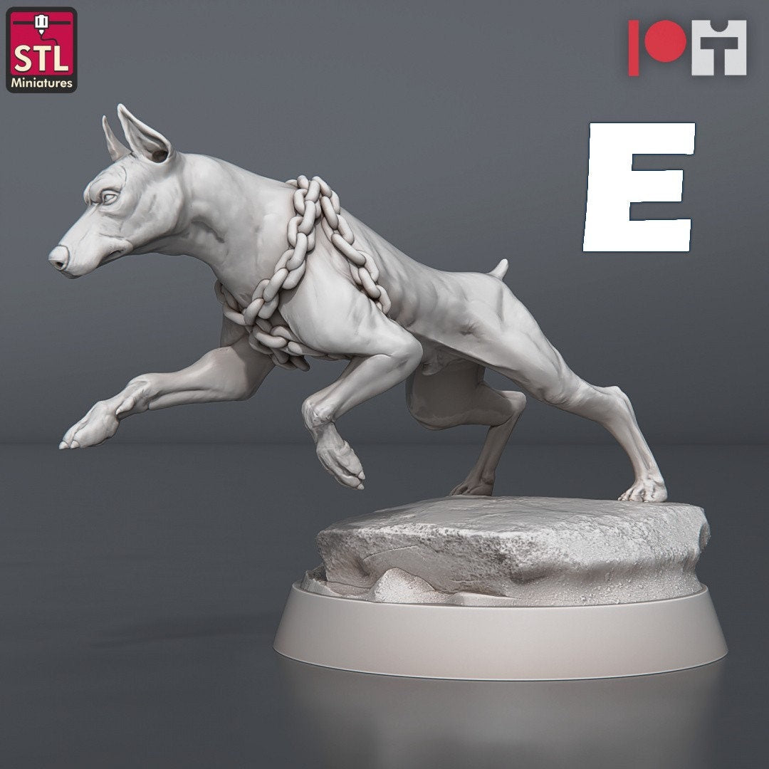 Figurine JDR Pack Chien STL Miniatures Impression 3D