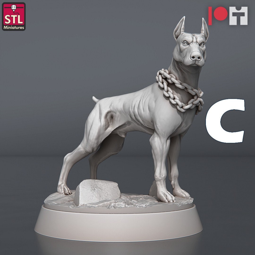 Figurine JDR Pack Chien STL Miniatures Impression 3D