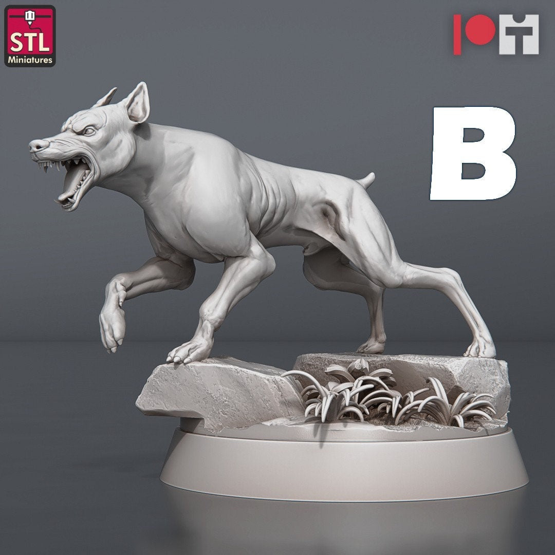 Figurine JDR Pack Chien STL Miniatures Impression 3D