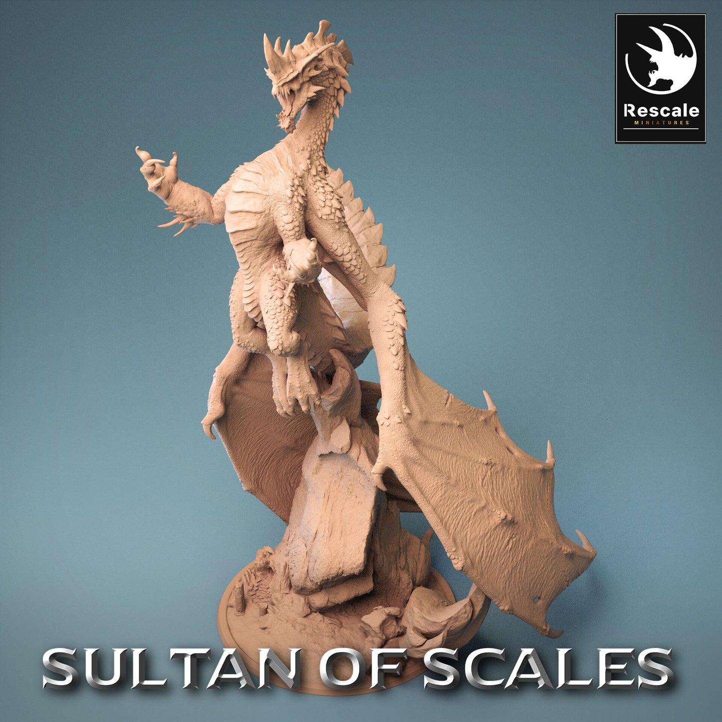 Figurine JDR Dragon Bleu Légendaire Rescale Miniatures Impression 3D