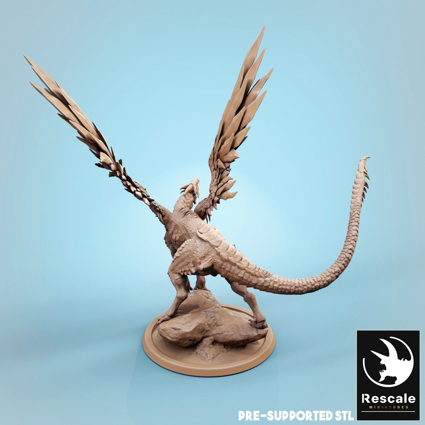 Figurine JDR Dragon d'Acier Jeune Rescale Miniatures Impression 3D