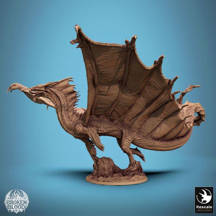 Figurine JDR Dragon d'or 01 Rescale Miniatures Impression 3D