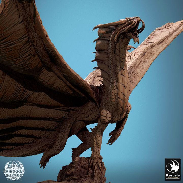 Figurine JDR Dragon d'or 01 Rescale Miniatures Impression 3D