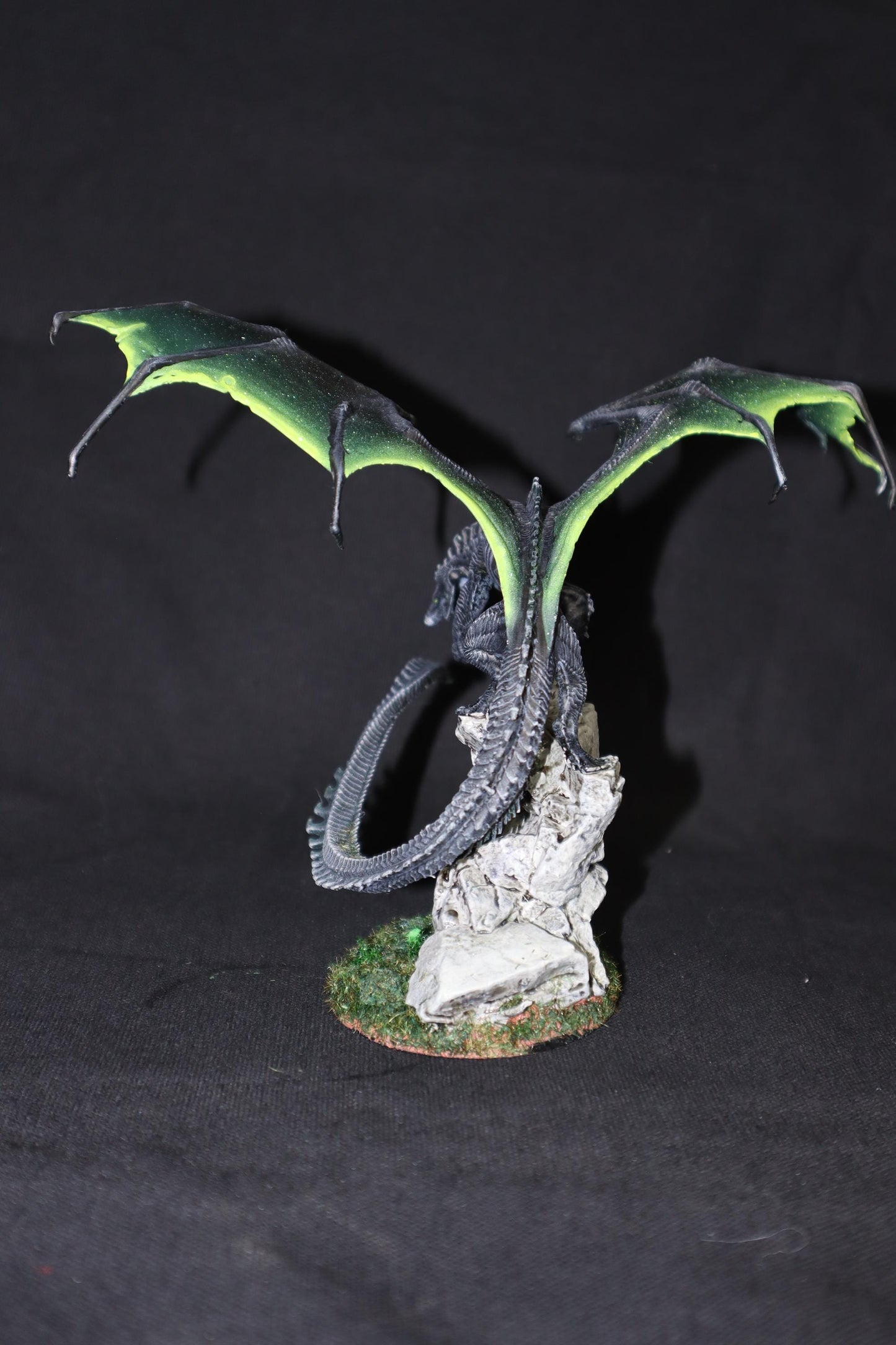Figurine JDR Dragon Noir Adulte Peint Rescale Miniatures Impression 3D