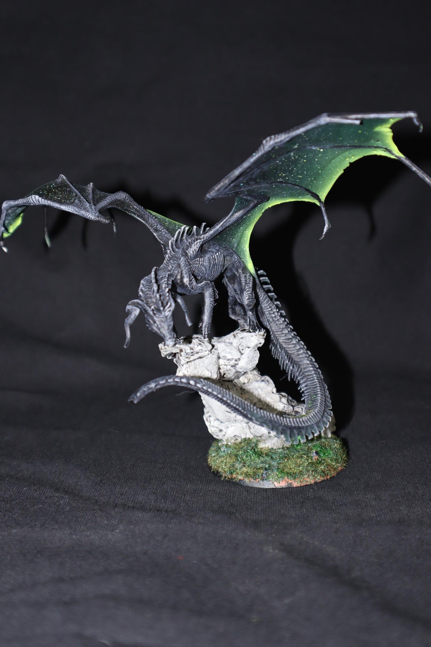 Figurine JDR Dragon Noir Adulte Peint Rescale Miniatures Impression 3D