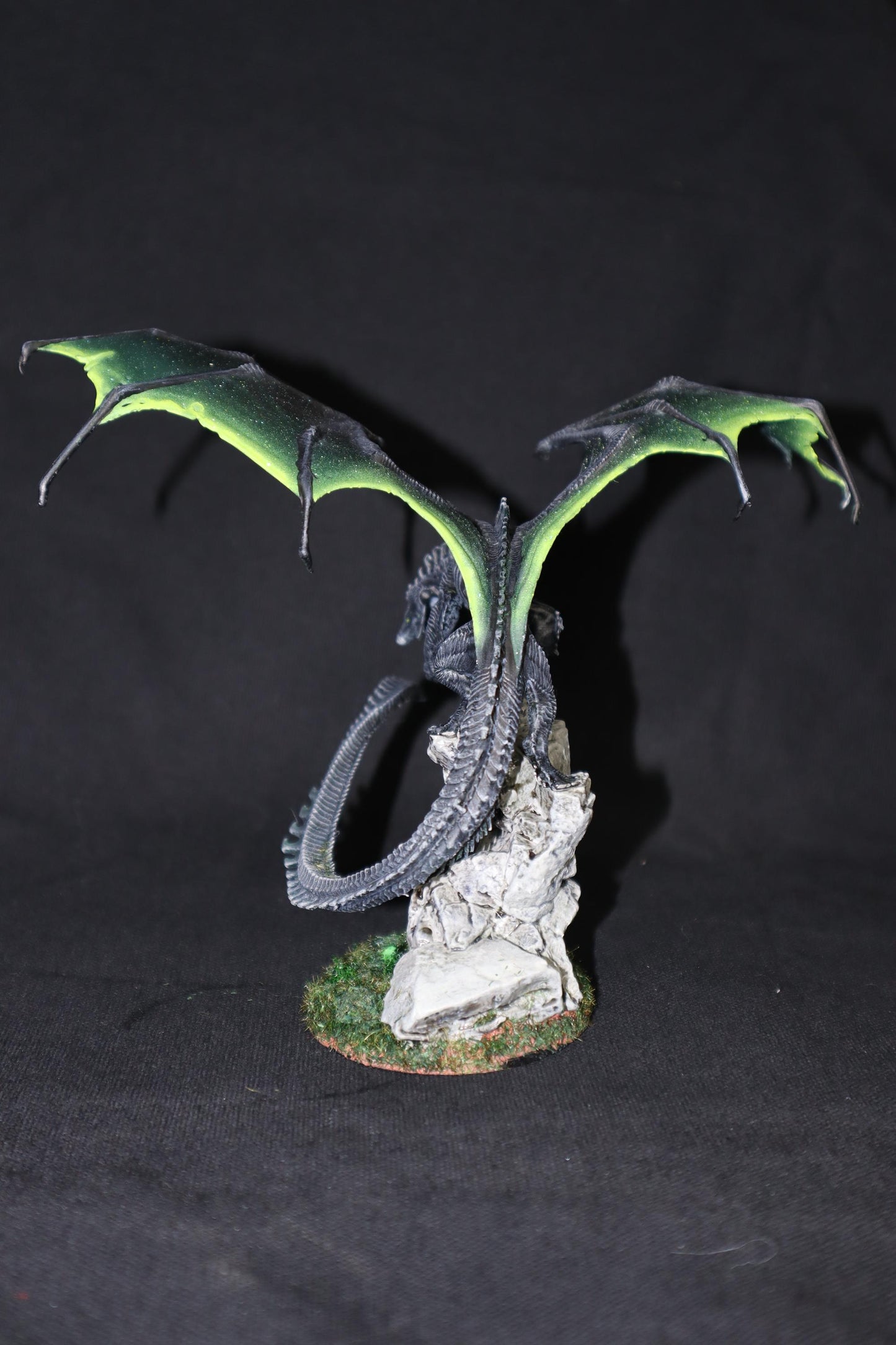 Figurine JDR Dragon Noir Adulte Peint Rescale Miniatures Impression 3D