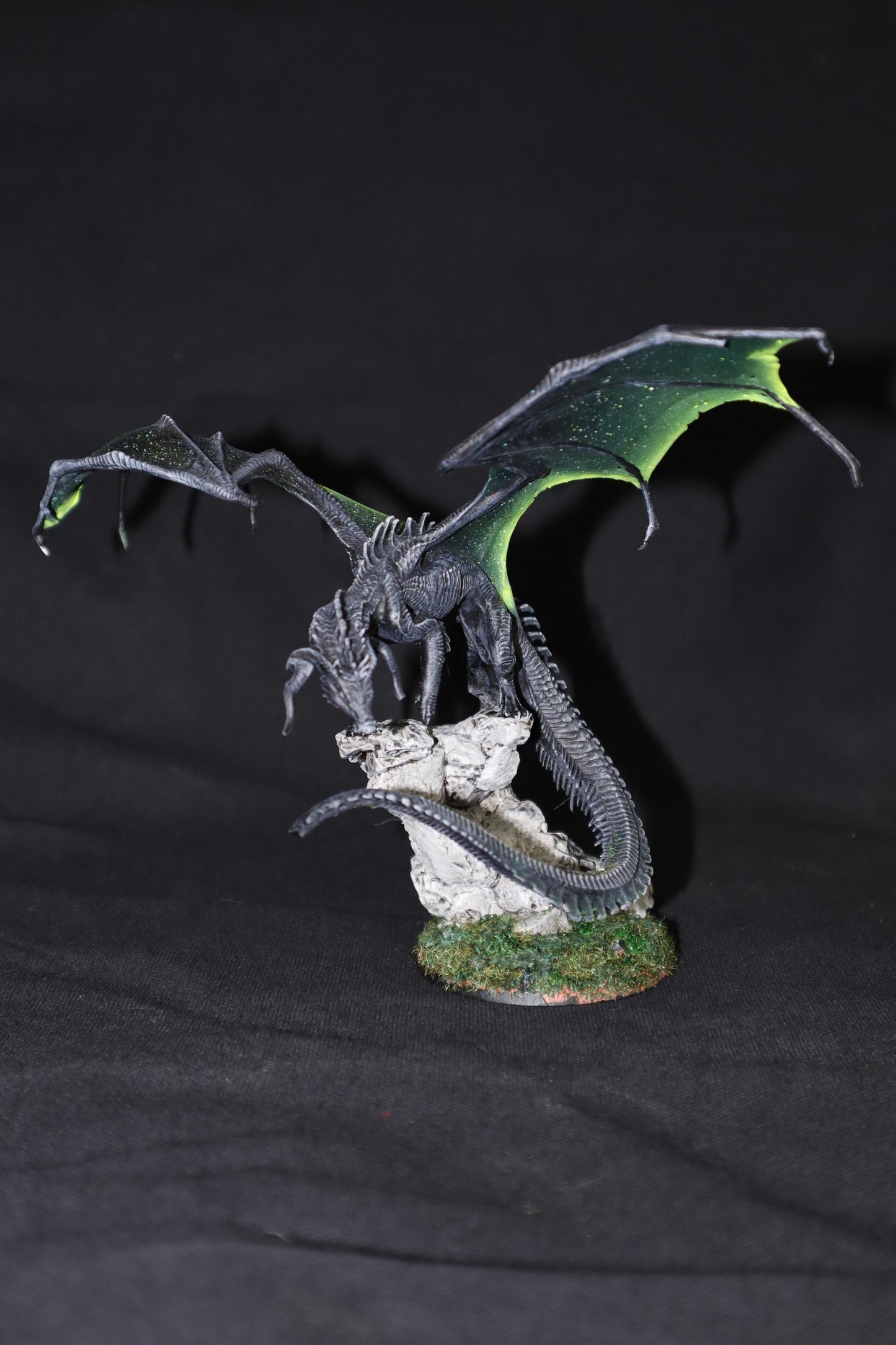 Figurine JDR Dragon Noir Adulte Peint Rescale Miniatures Impression 3D
