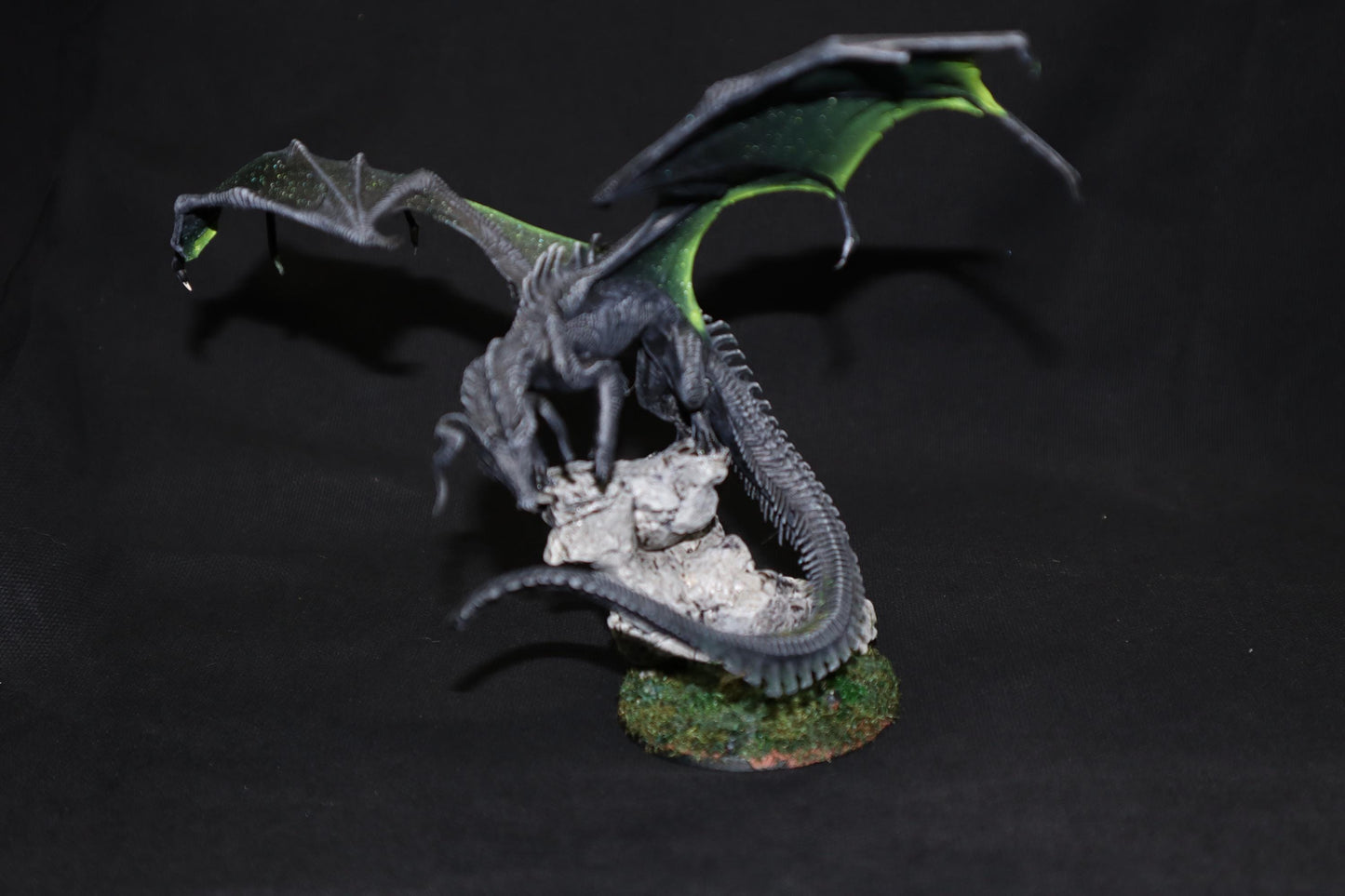 Figurine JDR Dragon Noir Adulte Peint Rescale Miniatures Impression 3D