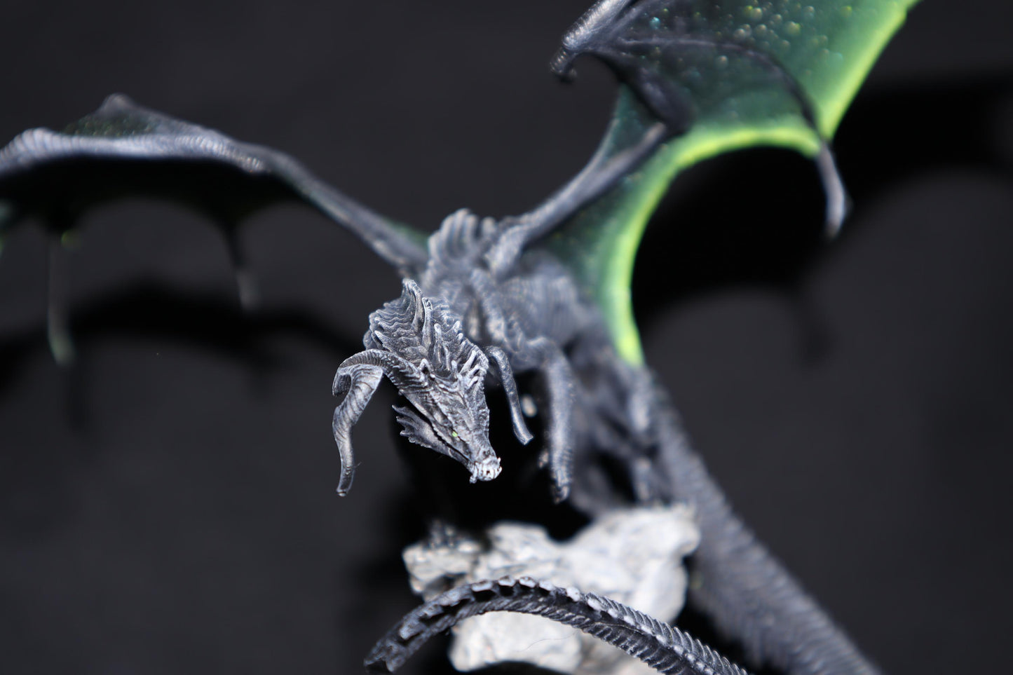 Figurine JDR Dragon Noir Adulte Peint Rescale Miniatures Impression 3D