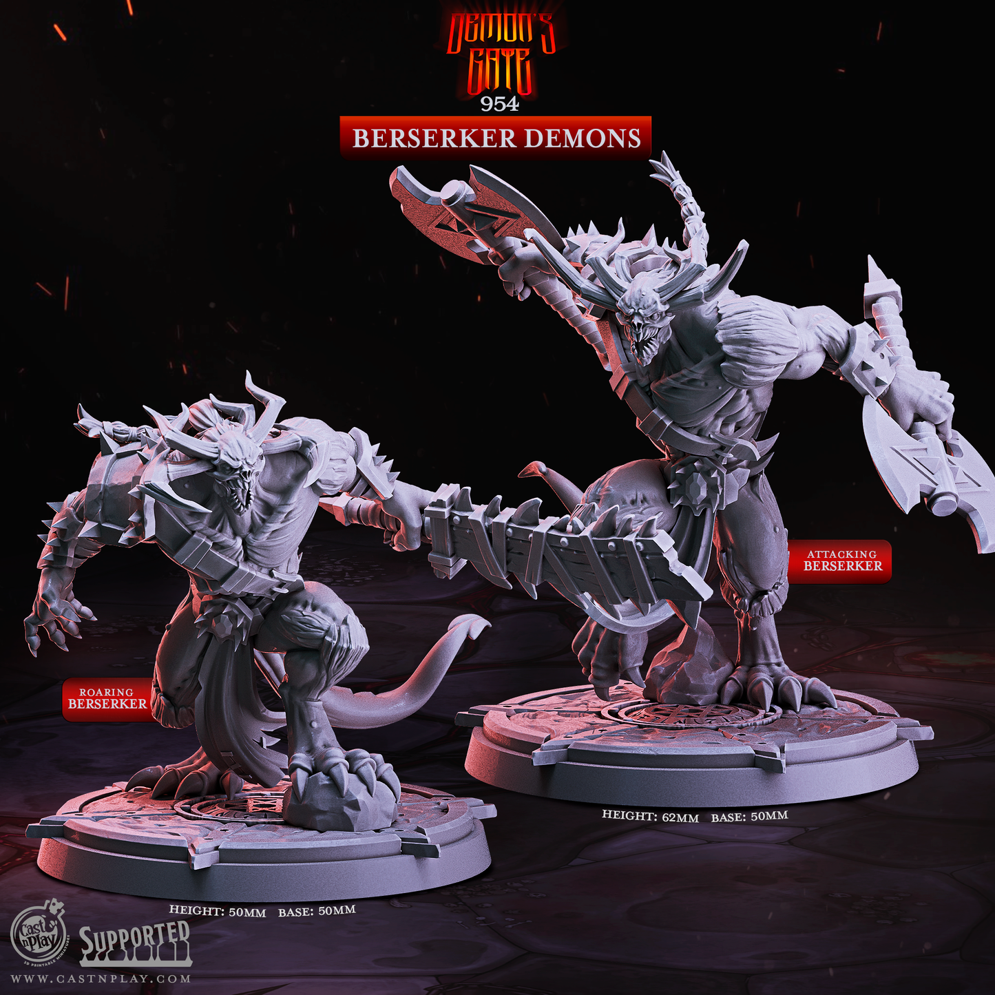 Figurine JDR Démons Berserker CastnPlay Impression 3D