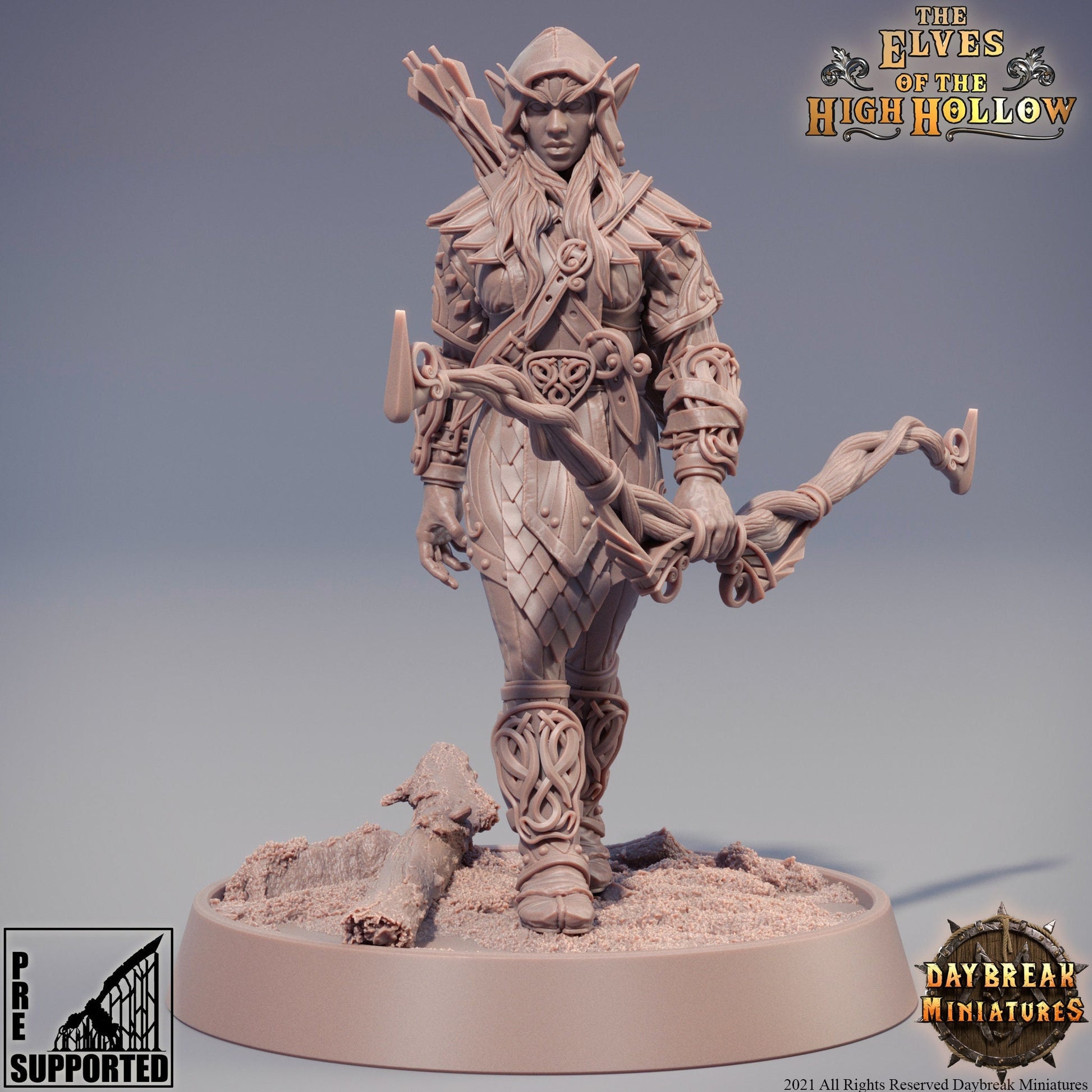 Figurine JDR Elfe archère Daybreak Miniatures impression 3D