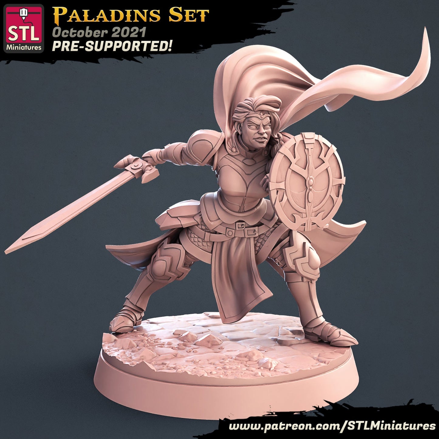 Figurine Paladin Humaine JDR STL Miniatures