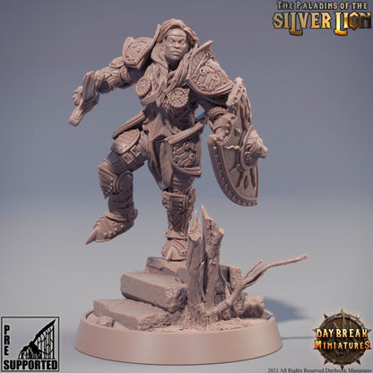 Figurine JDR Guerriere Marie du Lion d'Argent Daybreak Miniatures impression 3D
