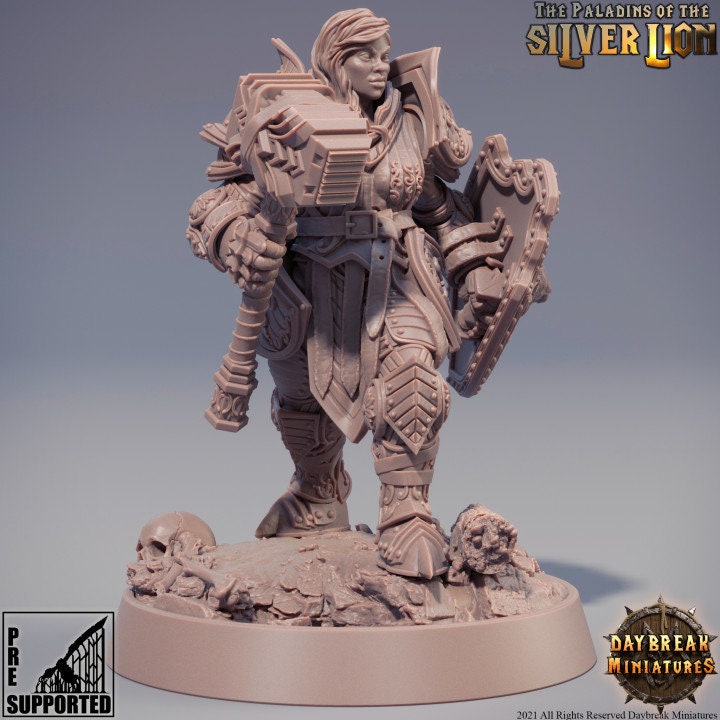Figurine JDR Naine Isabelle Du Lion d'Argent Daybreak Miniatures impression 3D