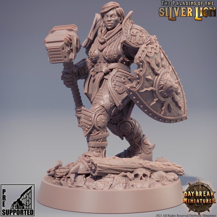 Figurine JDR Naine Isabelle Du Lion d'Argent Daybreak Miniatures impression 3D
