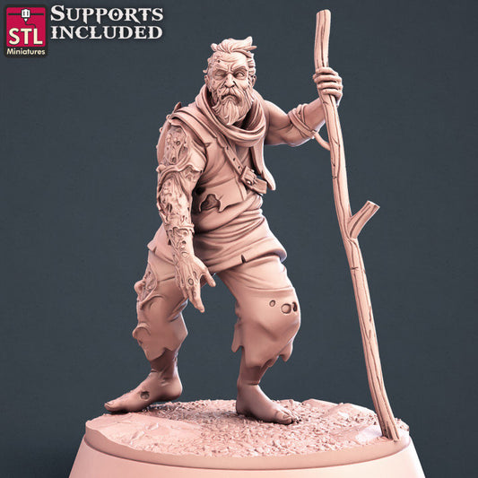 Figurine Villageois blessé A JDR STL Miniatures