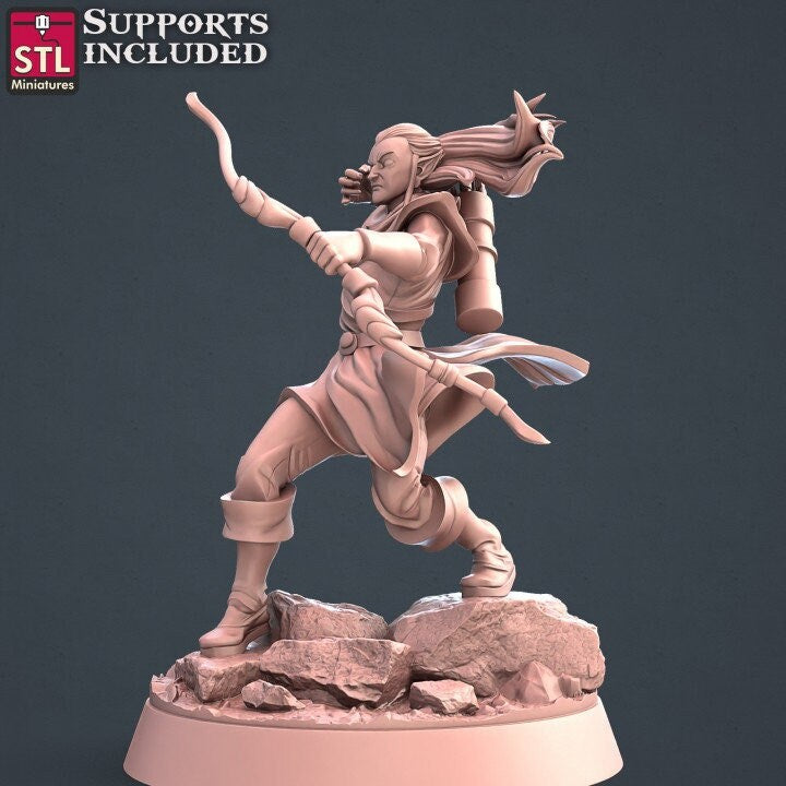 Figurine Elfe archer B STL Miniatures Impression 3D