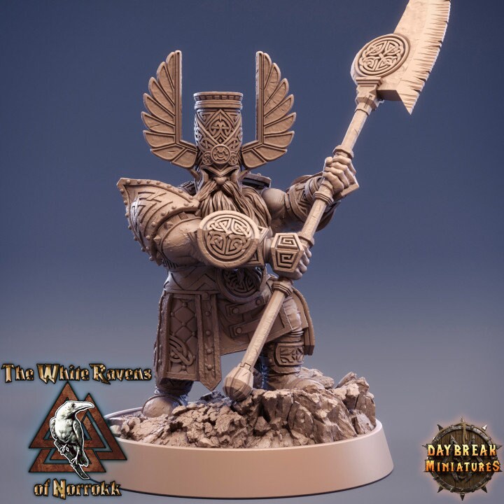 Figurine Vieux Thane Rauban Découpeur Nain Daybreak Miniatures impression 3D