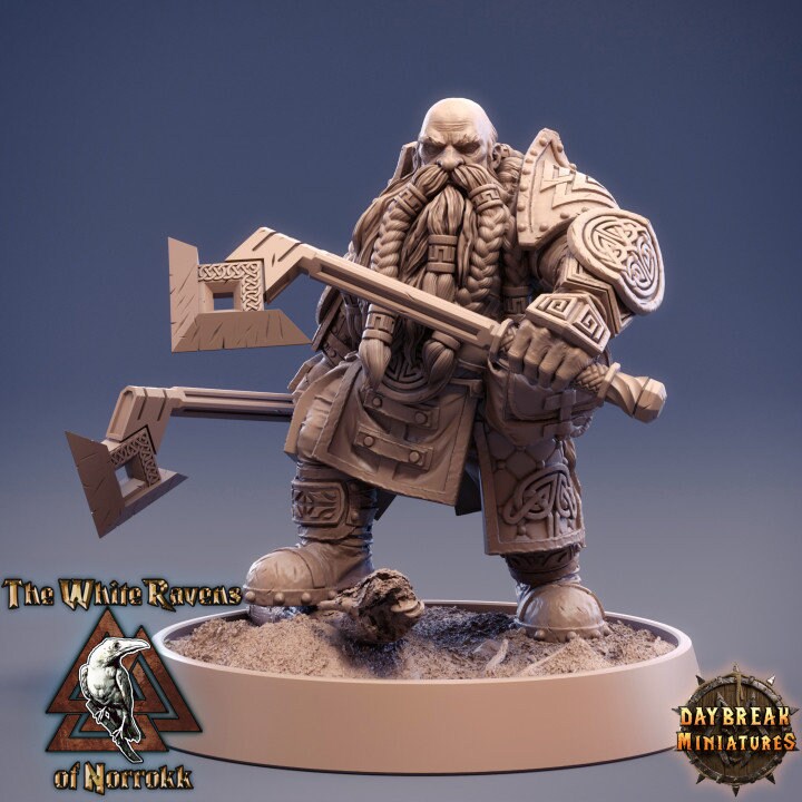Figurine JDR Nain Bouldus Hakkerman Daybreak Miniatures impression 3D