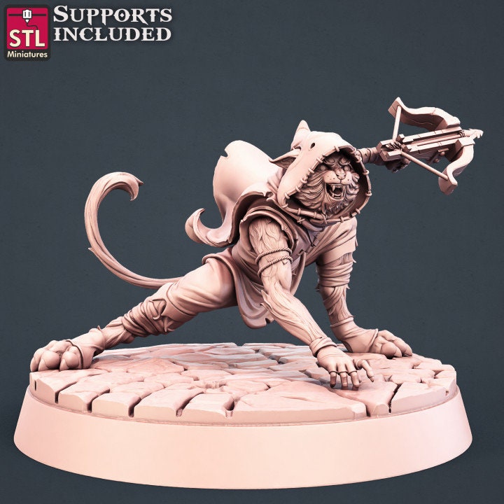 Figurine Tabaxi Assassins Set STL Miniatures impression 3D