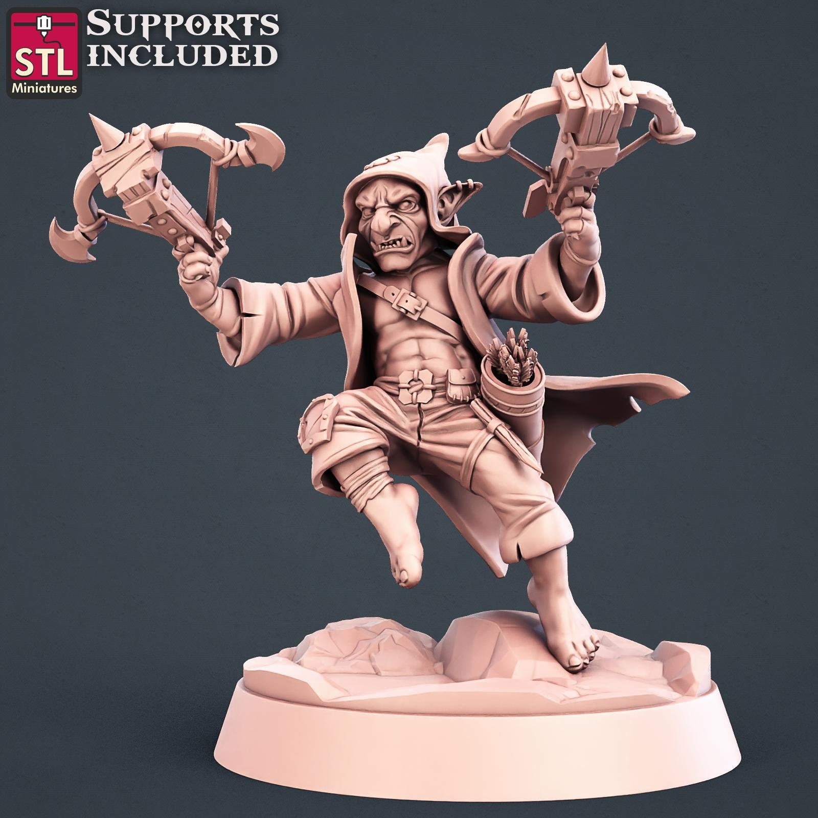 Figurine Gobelin chasseur de vampire STL Miniatures Impression 3D