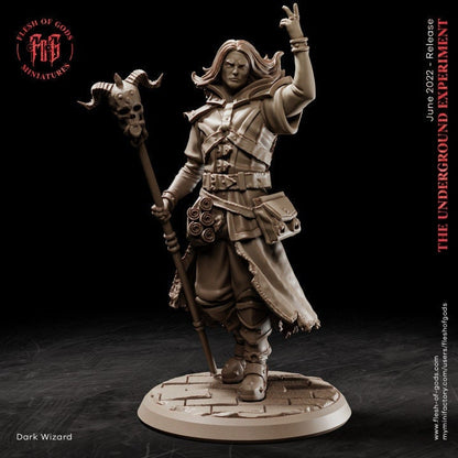 Figurine JDR Magicien Noir Flesh of Gods Impression 3D