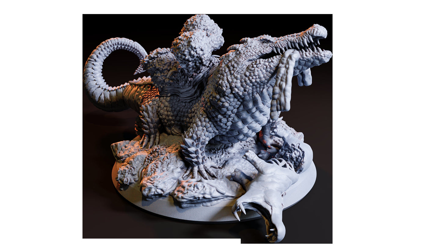 Figurine JDR Crocodile géant Flesh of Gods Impression 3D